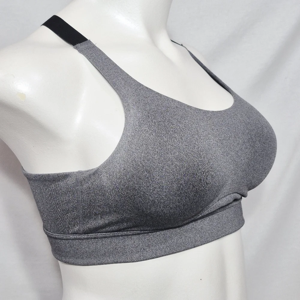 36C AVIA 76L624 Mefium Support Wire Free Sports Bra Gray &‎ Black